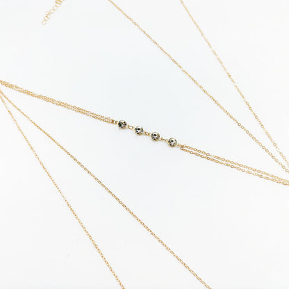 Rhinestone Chain Tassel Body Chain
