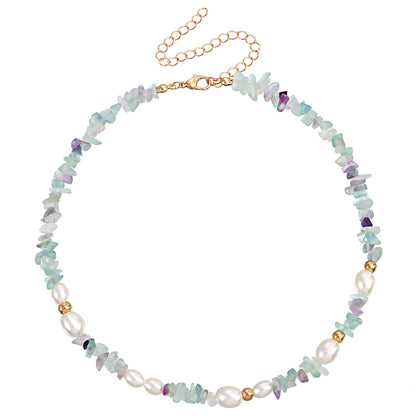 Bohemian Gemstone Irregular Beads Chain Choker Necklace