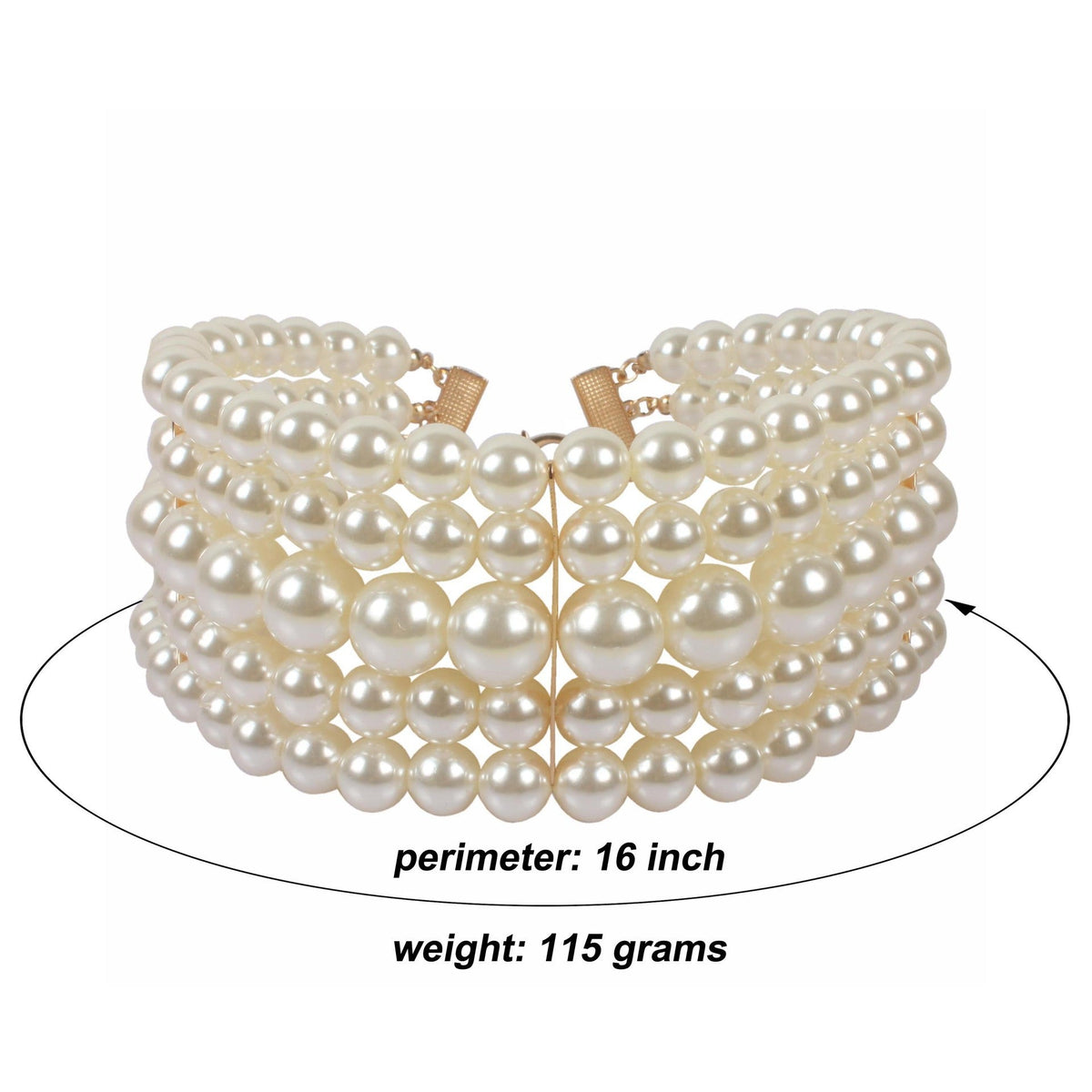 Pearl Multi Layer Jewelry Necklace Faux Pearl