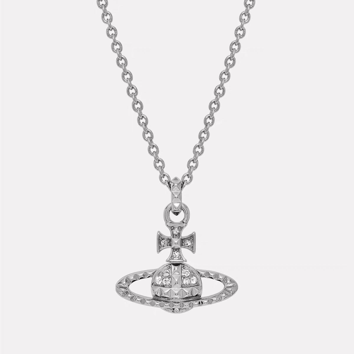 Women's Sterling Sier Classic Saturn Pearl Pin Necklaces
