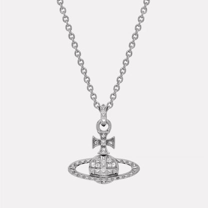 Women's Sterling Sier Classic Saturn Pearl Pin Necklaces