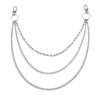 Layered Metal Pant Chain Jeans Chain Waist Belt Key