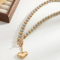 Chunky Heart Pendant Beaded Necklace