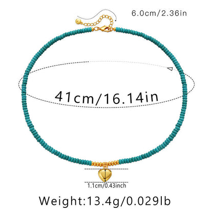 Handmade Natural Turquoise Stone Beaded Necklaces