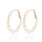 Geometric Large Pearl Hoop Earrings