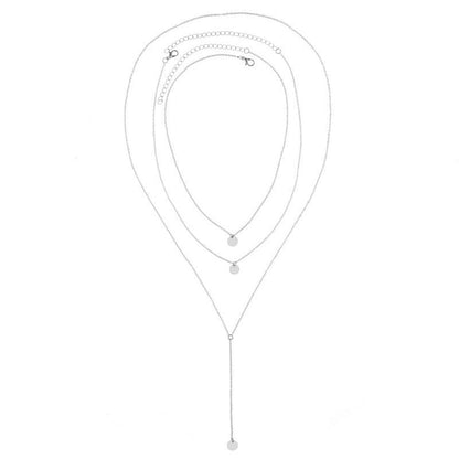 Bohemian Multilayer Chain Necklace Coin Pendant