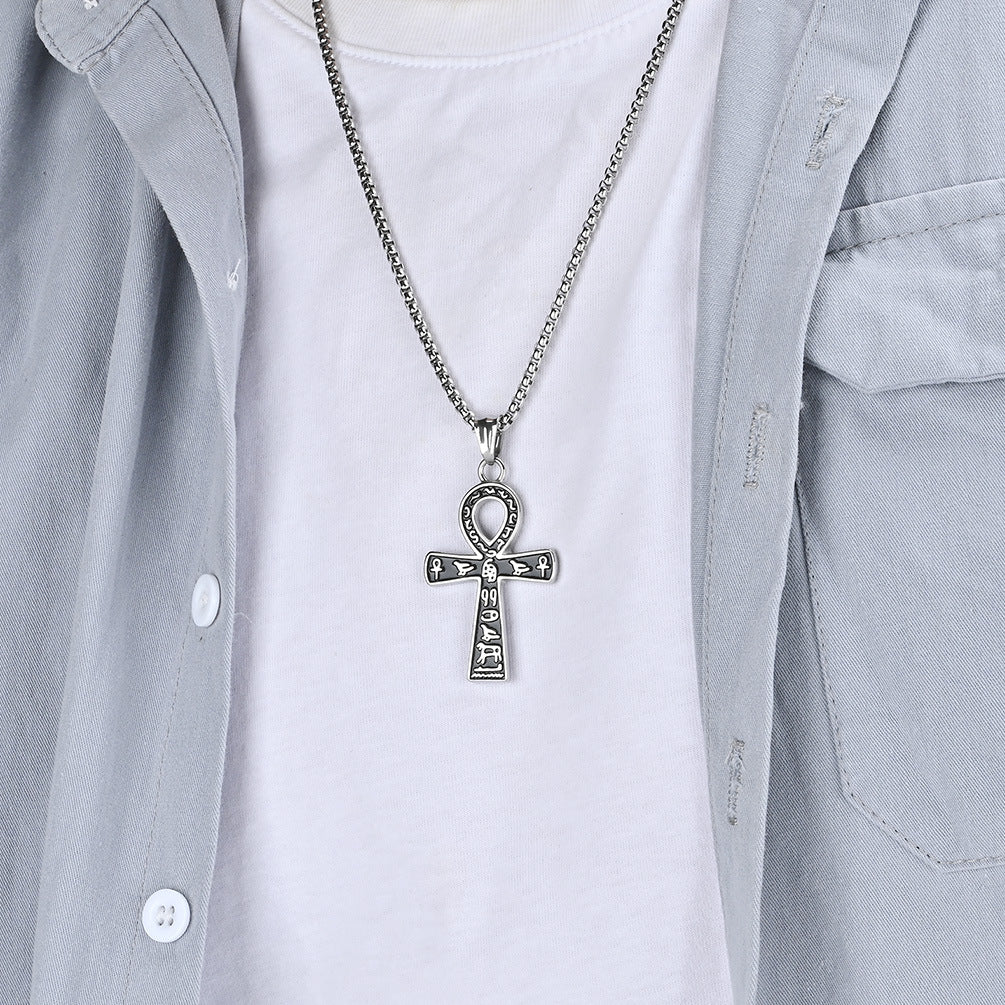 Ancient Egyptian Symbol Cross Titanium Steel Christmas Pendants