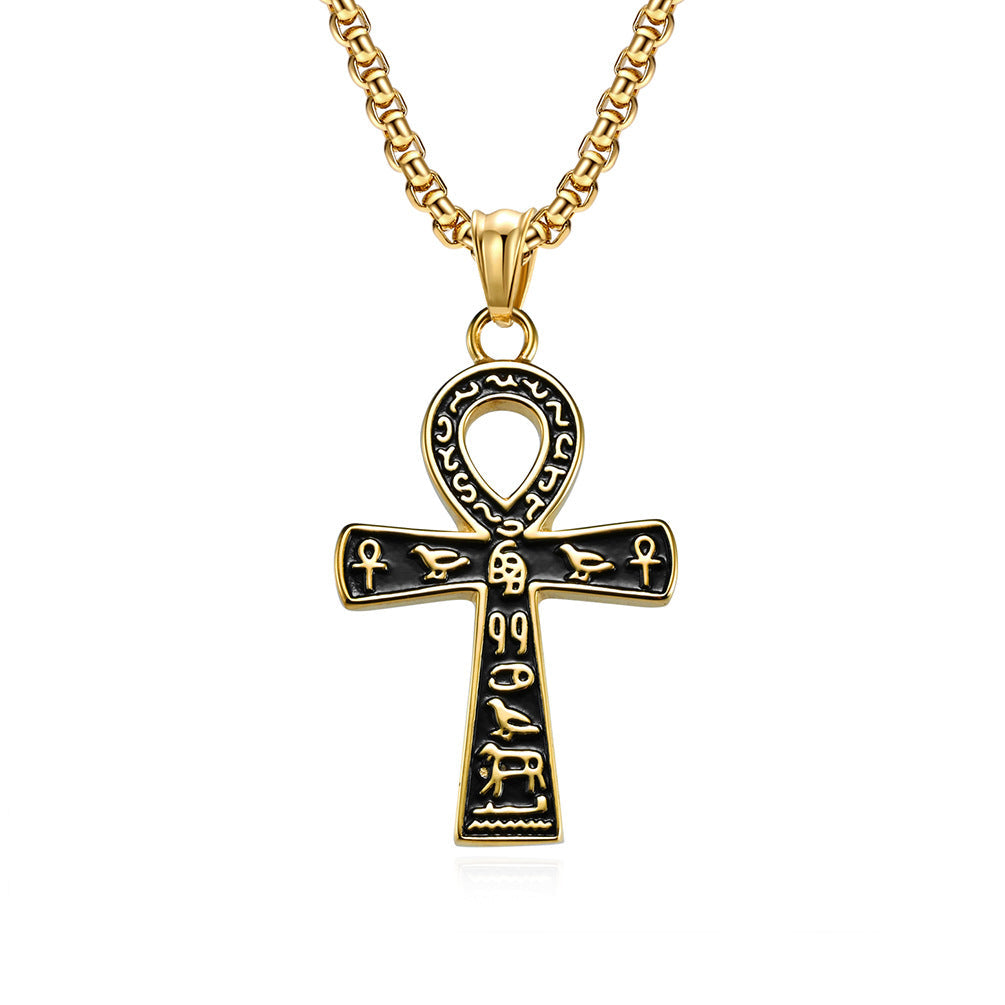 Ancient Egyptian Symbol Cross Titanium Steel Christmas Pendants