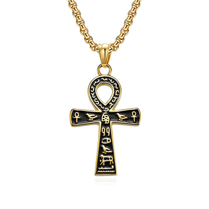 Ancient Egyptian Symbol Cross Titanium Steel Christmas Pendants