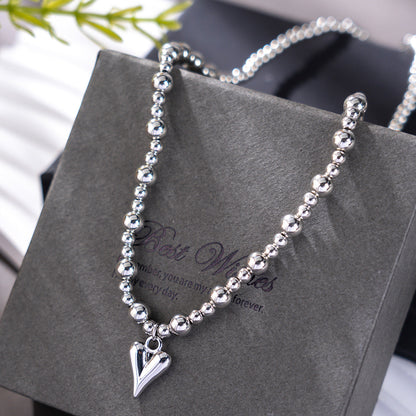 Heart Pendant Beaded Necklace