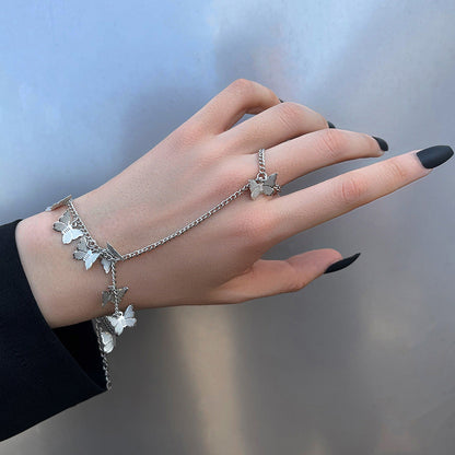 Link Chain Butterfly Finger Hand Bracelets