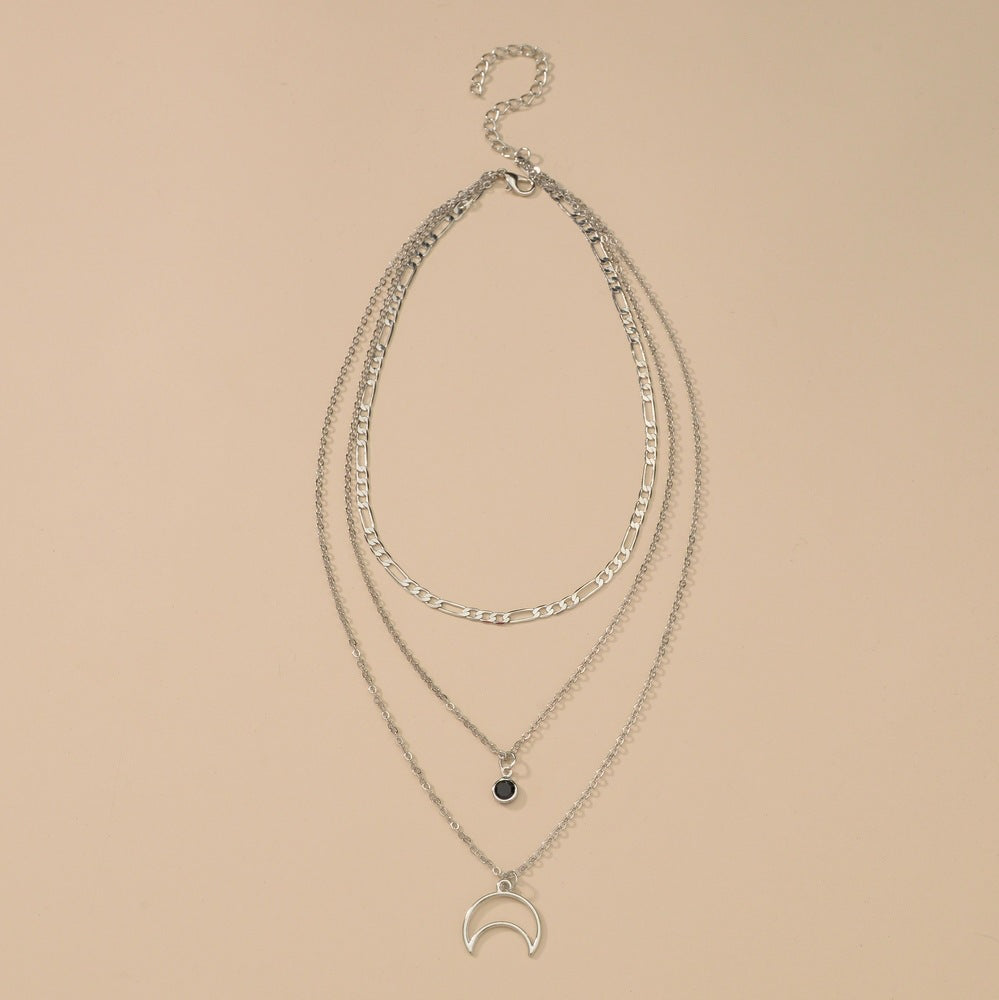 Vintage Star Moon Multi Layer Long Pendant Choker Necklaces