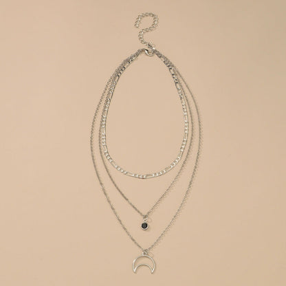 Vintage Star Moon Multi Layer Long Pendant Choker Necklaces