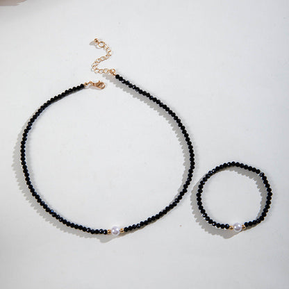Crystal Beads Handmade Necklace Bracelet Jewelry Set