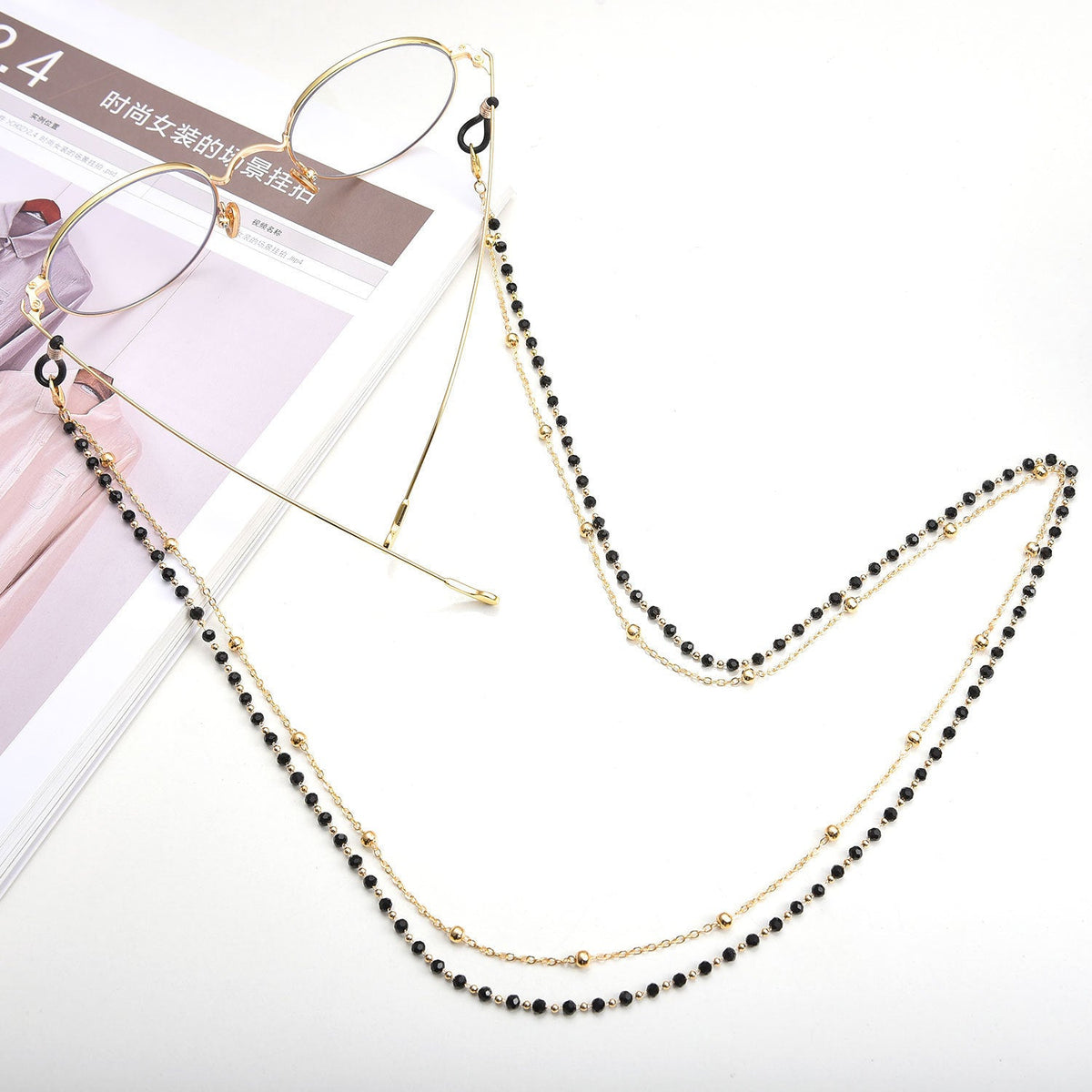 Reading Glasses Chain Women Black Beads