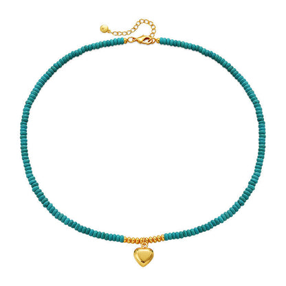 Handmade Natural Turquoise Stone Beaded Necklaces