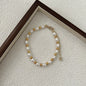 Women White Pearl Beaded Choker Necklace Lady Oval Necklaces