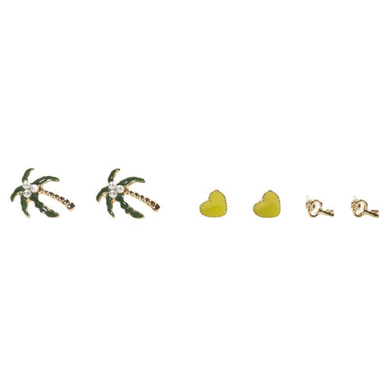 Coconut love stud earrings set