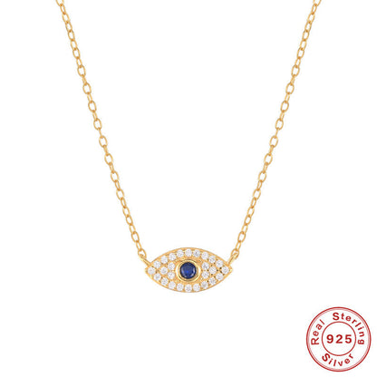 Sterling Sier Classic Style Blue Eyes Necklaces