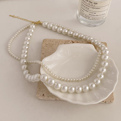 Double Pearl Necklace Court Style Necklace