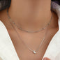 Layered Crescent Pendant Necklace Jewelry