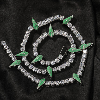 Hip-hop Black Panther zircon tennis chain