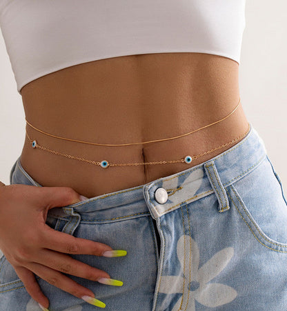 Sexy Bohemian Style Colorful Blue Eyes Waist Chain