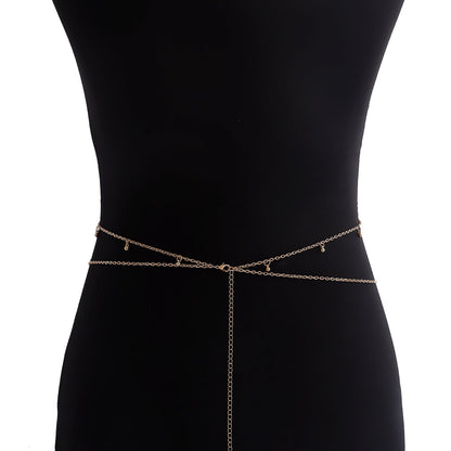 Vintage Exaggerated Snake Shape Waist Chain Sexy Shiny Rhinestone Belly Chain