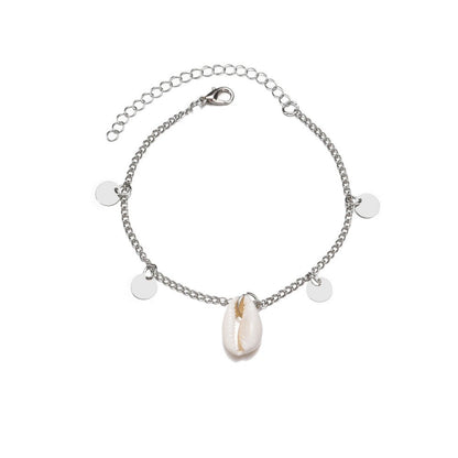 Beach Shell Pendant Circular Tassel Women Anklet Jewelry