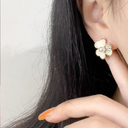 Opal Flowers Earring Studs
