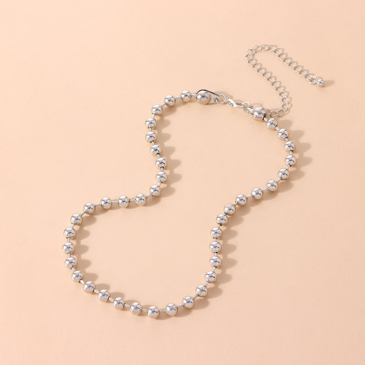 Punk Chunky Beaded Chain Handmade Choker Plain Ball Necklace