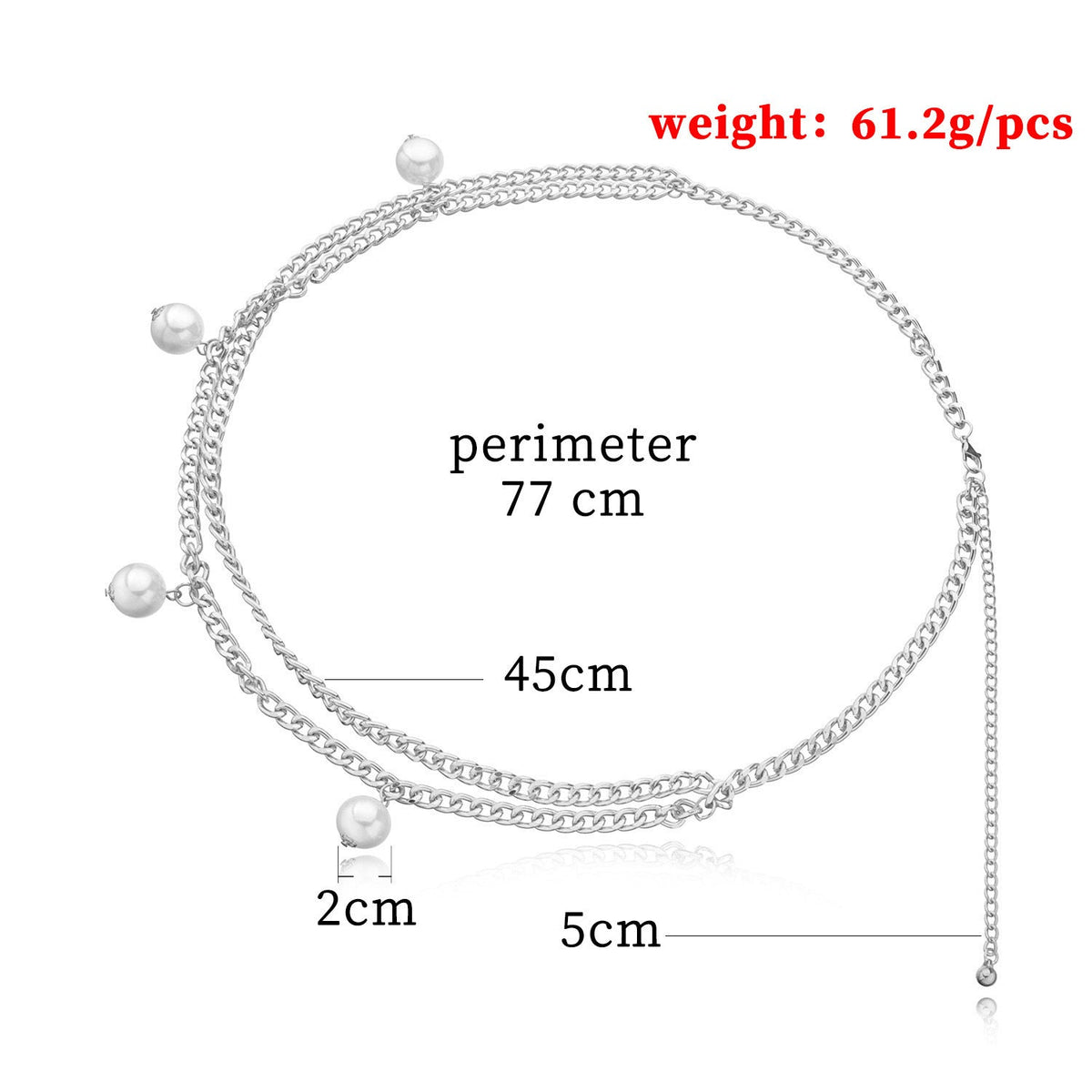 Waist Beads Plus Size Pearl Body Chain