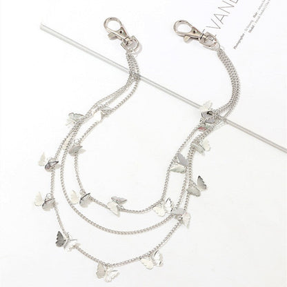 Hip Hop Multilayer Butterfly Waist Chain