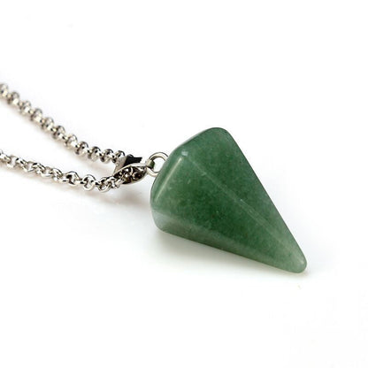 Women's Natural Stone Hexagon Prism Pink Crystal Pendants