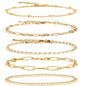 Beaded Layered Cuban Link Bracelet Set