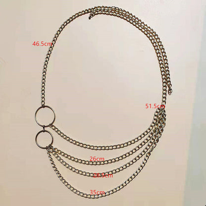Goth Punk Style Double Layer Metal Pants Chain