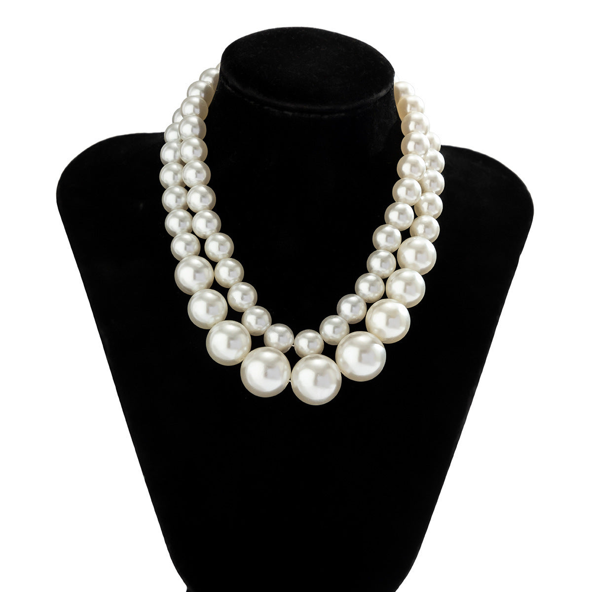 New Fashion Necklace Double-layer Pearl Choker Necklace Pearl Beaded Necklace