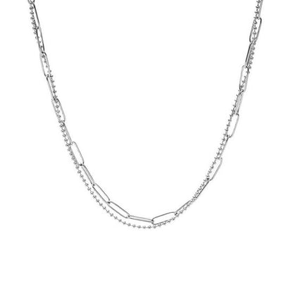Layered Paper Clip Chain Necklaces for Women