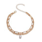 Paper Clip Anklet Chain Imitation Pearl