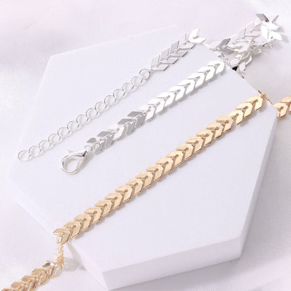 Leaf Arrow Chain Beach Anklet Jewelry