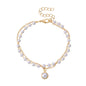 Pearl Double Layers Beaded Chain Bracelet