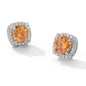 S925 Magnetic Multicolor Moissanite Square Halo Stud Earrings for Men Women, 0.5/1ct Round Cut
