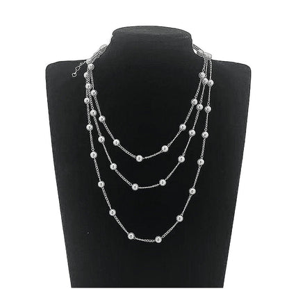 Beaded Collar Chain Retro Pearl Multi Layer Necklace