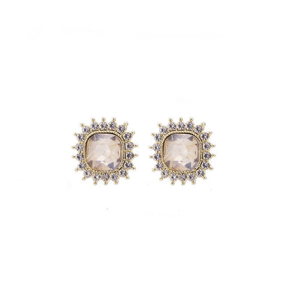 Geometric Square Rhinestone Earring