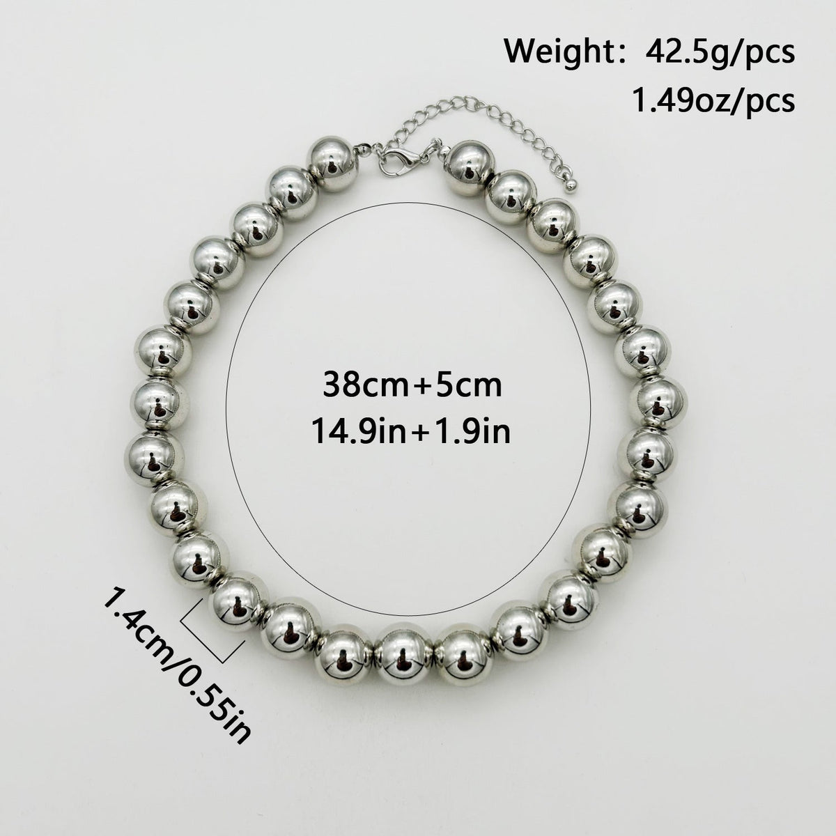 Chunky Heart Shape Exaggerated Big Beads Choker Necklace