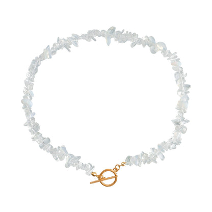 Natural Irregular transparent Stone Necklace