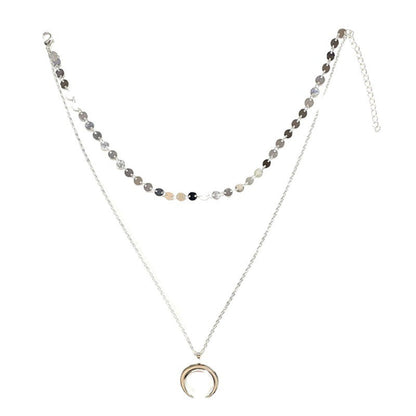 Bohemian Double Horn Necklace for Women