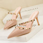 Women's Metal Rivet Patent Leather Sandals
