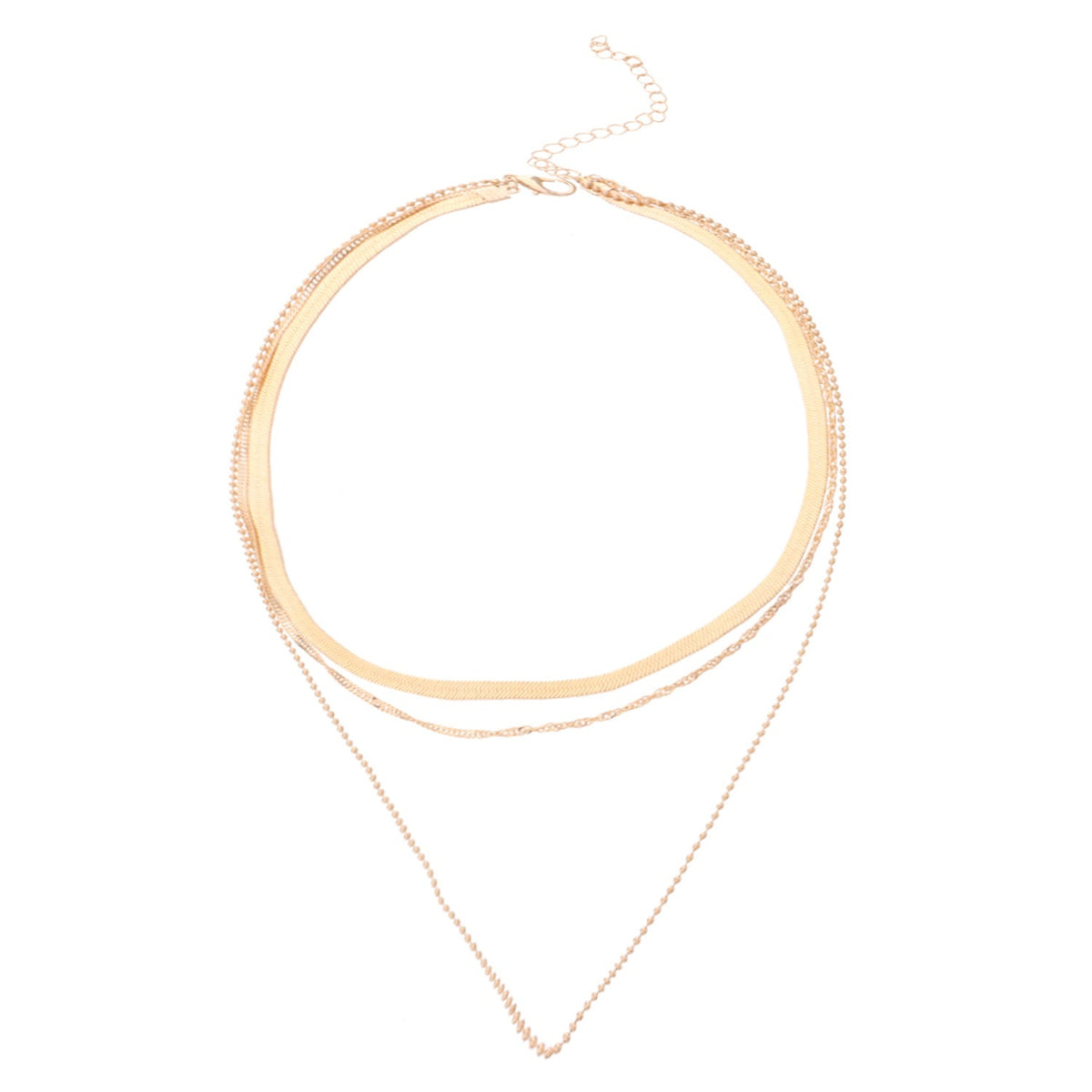 Punk Multi Layered Flat Blade Snake Link Chain Choker Necklace