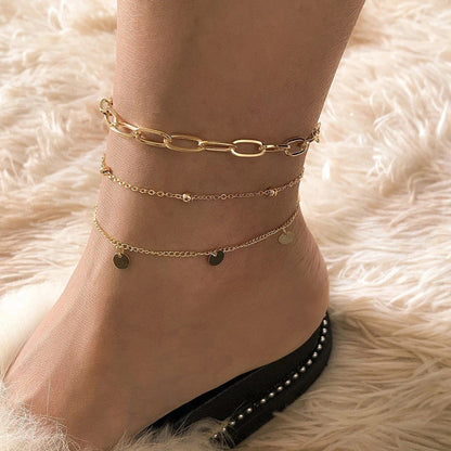 Charm Layered Anklets Bracelet Beach Foot Jewelry